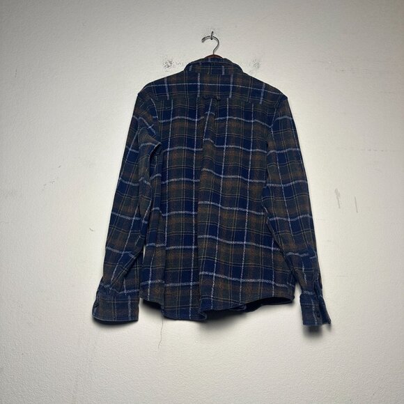 Orvis Button Up Casual Shirt Men L Plaid Blue Lumberjack Gorp Winter Fall Tough - Picture 2 of 14